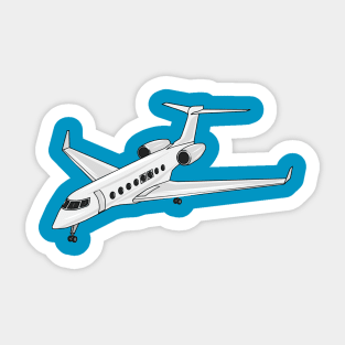 Private jet cartoon illustration Sticker